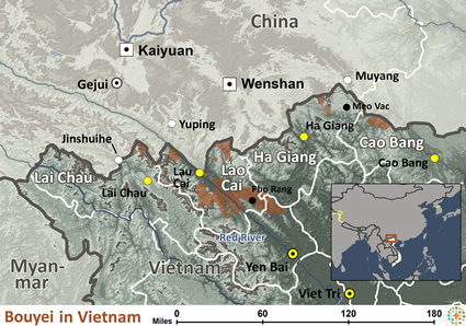 Map of Bouyei in Vietnam