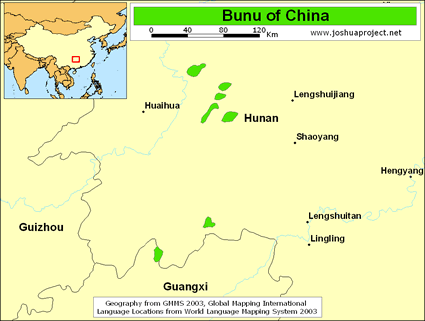 Map of Bunu in China