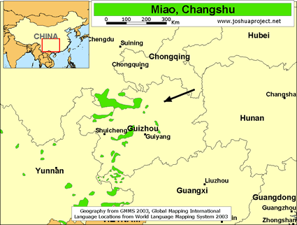 Map of Miao, Changshu in China