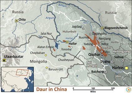Map of Daur in China