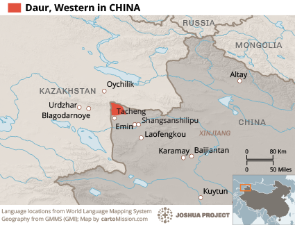 Map of Daur, Western in China