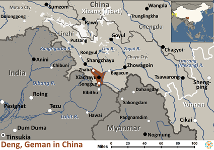 Map of Deng, Geman in China