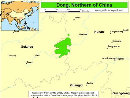 Map of Dong, Northern in China