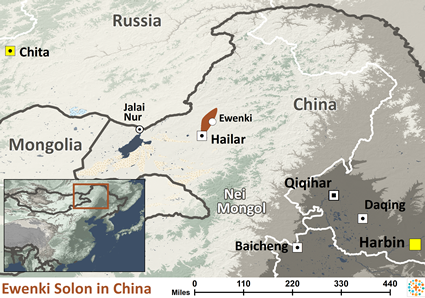 Map of Evenki, Solon in China
