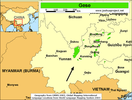 Map of Gese in China