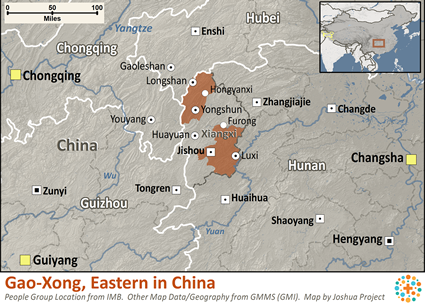 Map of Ghao-Xong, Eastern in China
