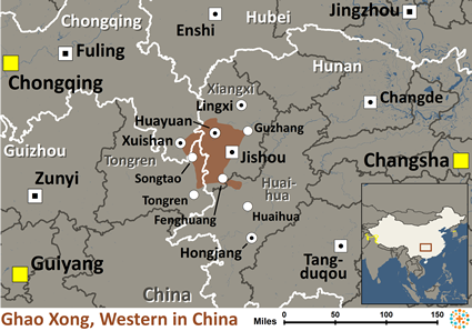 Map of Ghao-Xong, Western in China