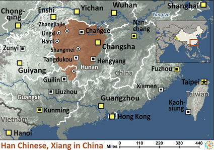 Map of Han Chinese, Xiang in China