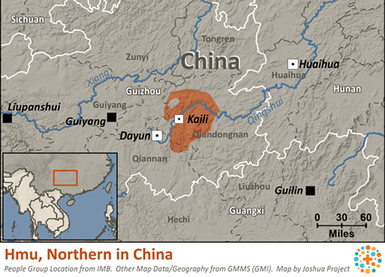Map of Hmu, Northern in China