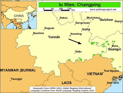 Map of Iu Mien, Changping in China