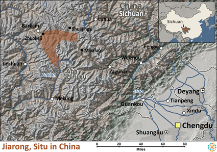 Map of Jiarong, Situ in China
