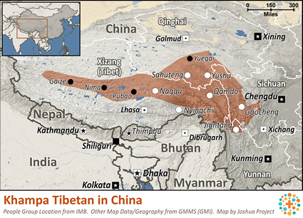 Map of Khampa Eastern in China