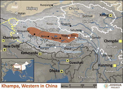 Map of Khampa, Western in China