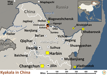 Map of Kyakala in China