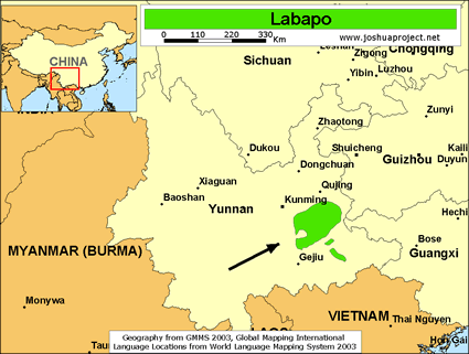 Map of Labapo in China