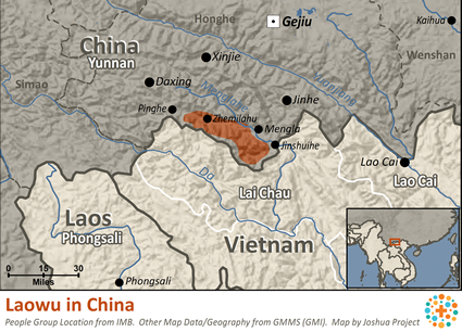 Map of Laowu in China