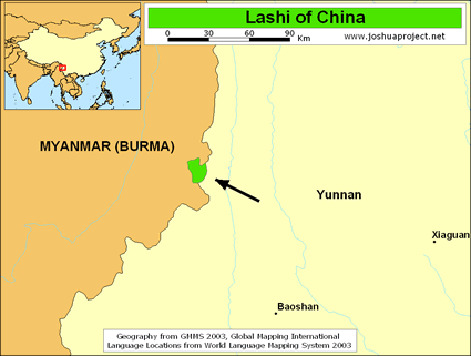 Map of Lashi in China