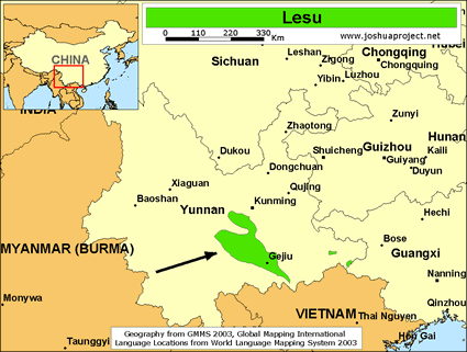 Map of Lesu in China