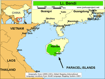 Map of Li, Bendi in China