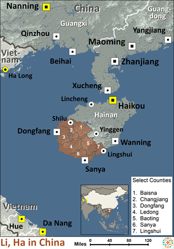 Map of Li, Ha in China
