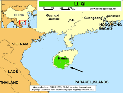 Map of Li, Qi in China