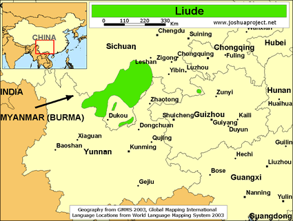 Map of Liude in China