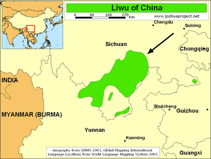 Map of Liwu in China
