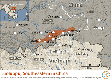 Map of Luoluopo, Southeastern in China