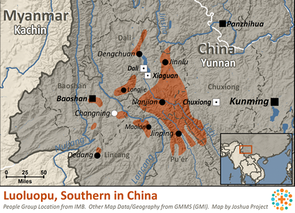 Map of Luoluopo, Southern in China