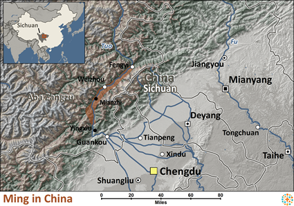 Map of Ming in China