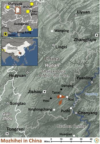 Map of Mozhihei in China