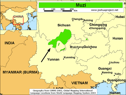Map of Muzi in China