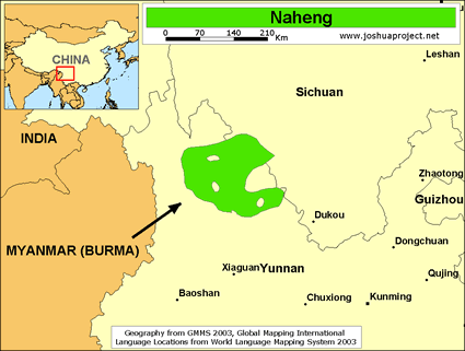 Map of Naheng in China