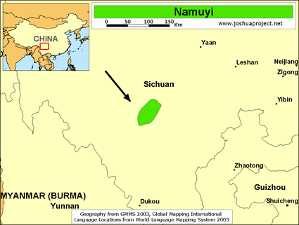 Map of Namuyi in China