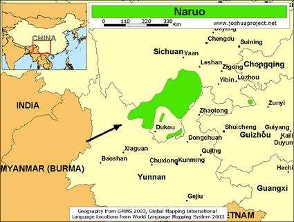 Map of Naruo in China