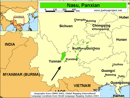 Map of Nasu, Panxian in China