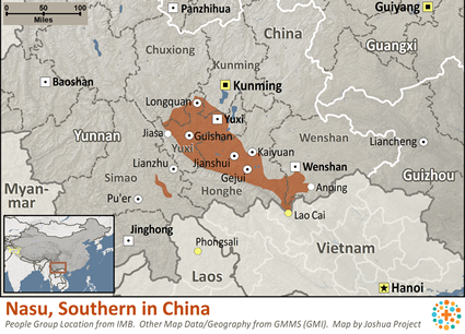 Map of Nasu, Southern in China