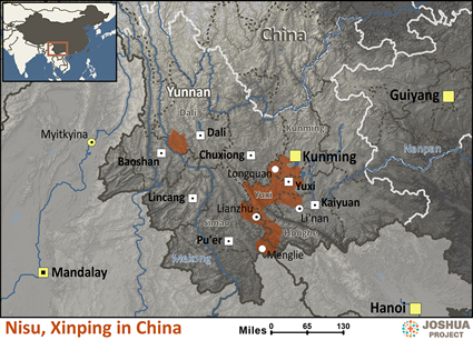 Map of Nisu, Xinping in China