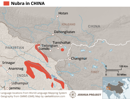 Map of Nubra in China