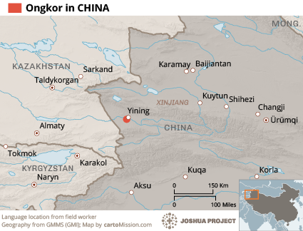 Map of Ongkor in China