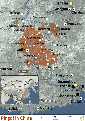 Map of Pingdi in China