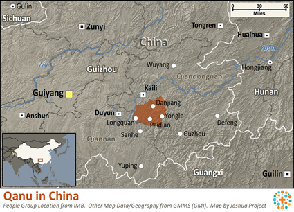 Map of Qanu in China
