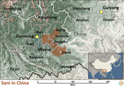Map of Sani in China