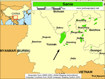 Map of Sanie in China