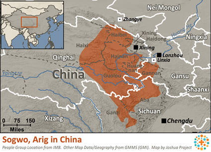 Map of Sogwo Arig in China