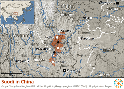 Map of Suodi in China