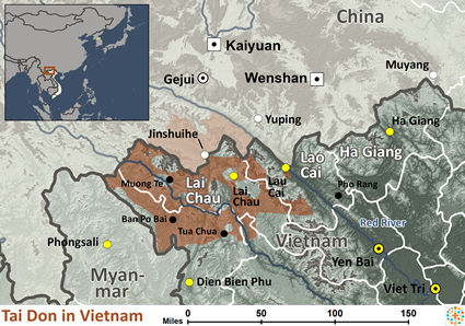 Map of Tai Don, White Tai in Vietnam