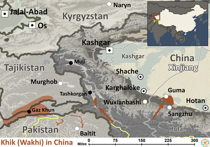 Map of Khik (Wakhi) in China
