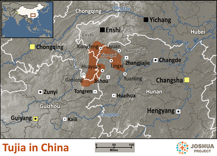 Map of Tujia in China