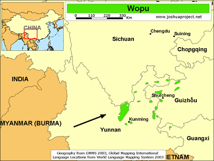 Map of Wopu in China